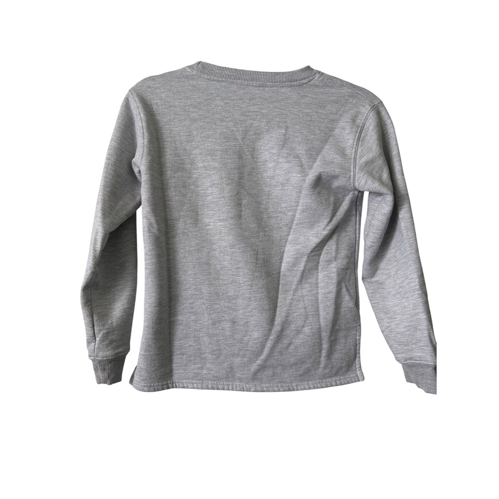 Disney Mickey Mouse Sweatshirt Kids XL 14/16 Gray Good‎ Chenille Patch Pullover - Picture 3 of 5